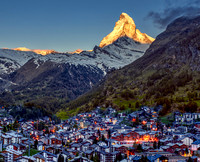 Matterhorn & Zermatt At Sunrise